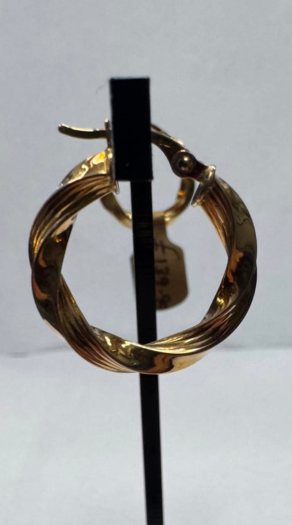 2.2g 9ct Twisted Hoop Earrings **Hallmarked**