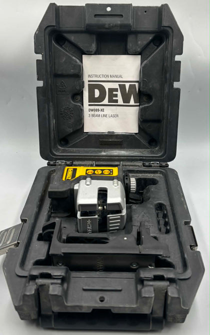 DEWALT DW089K 3-Way Self Levelling Multi Line Red Beam Laser with case