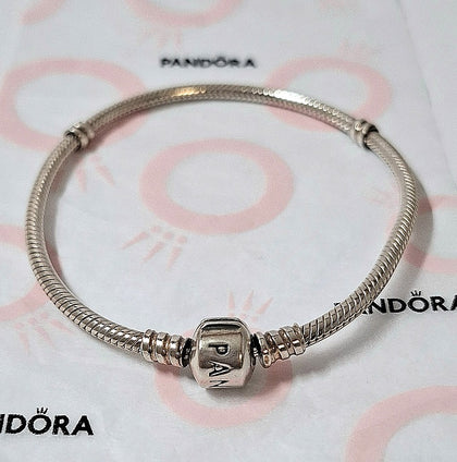 Pandora Moments Barrel Clasp Snake Chain Bracelet 19cm