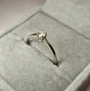 9ct white gold solitaire diamond ring size N 1/2