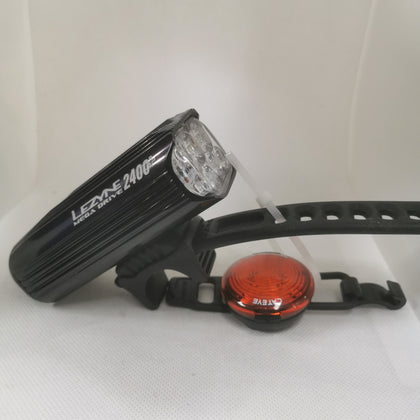 Lezyne Light - Mega Drive 2400+ Front - with Cateye Wearablex Back Light