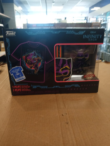 Marvel Black Panther Blacklight Pop! Vinyl Figure & T-Shirt Box Set