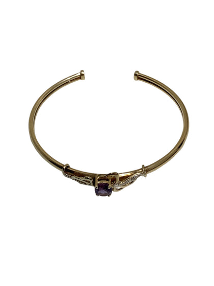 9ct Diamond and Amethyst Torque bangle