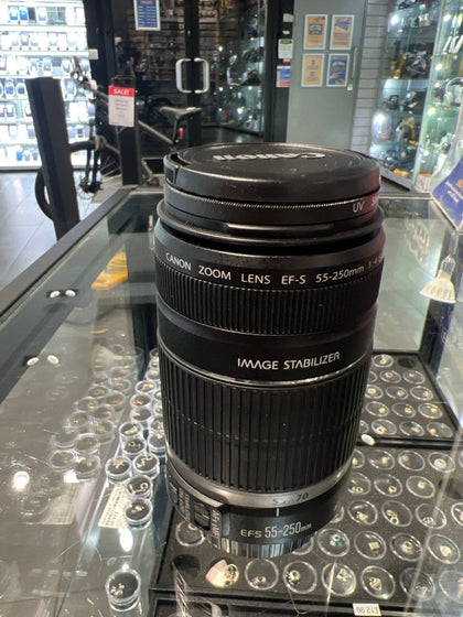 Canon EF-S 55-250mm f/4-5.6 Is STM Telephoto Zoom Lens with Caps and Hood