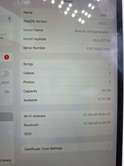 ipad air 3rd gen 64gb grey