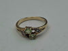 9ct Yellow Gold Peridot & CZ Accent Dress Ring – Two-Stone Bypass Design - Size O - 2.19 Grams