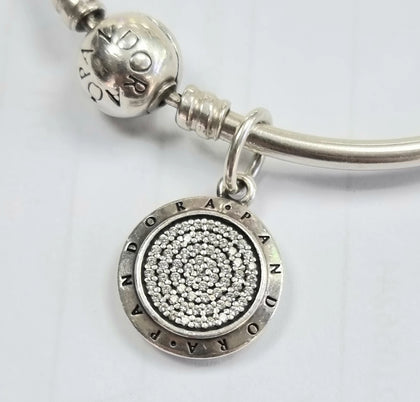 Pandora Signature logo charm bangle