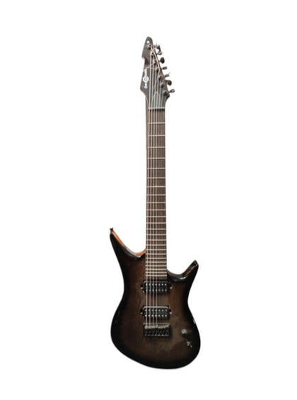 Gear4Music Harlem 7-string Trans-Black Electric Guitar COLLECTION ONLY