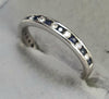 9ct White Gold /ring Diamond and Blue Stones Size K 1/2