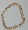 9CT HALLAMRKED 375, YELLOW GOLD, CURBED BRACELET W/ LOBSTER LOCK, 8", 15.1G