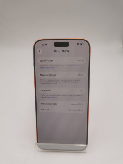 Apple iPhone 17 Pro Max (A3526) Cosmic Orange - 256GB - Unlocked Boxed with case 100% Battery Health