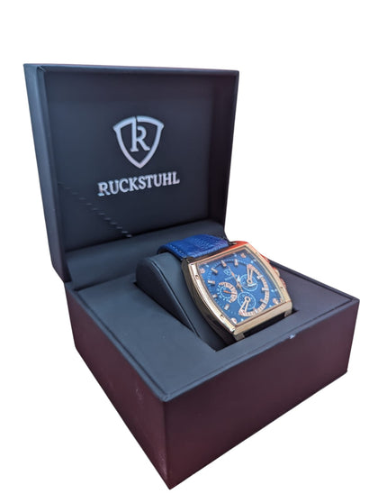 **January Sale** Men's Rucksthul rose gold and blue watch