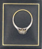 9ct palladium gold wedding ring with white stones 2.7g size S Boxed hallmarked