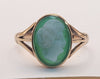 Beautiful 9ct Yellow Gold Green And White Cameo ring - 2.37G  - Size P - Hallmarked
