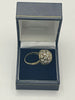 9ct Gold Round Ring With Clear Stones - L