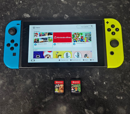 Nintendo Switch Console Neon Blue & Yellow