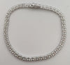 Hallmarked Silver 925, CZ Encrusted Cubed design Bracelet W/Open Box Lock, 8", 16.4g, Boxed, !NEW!