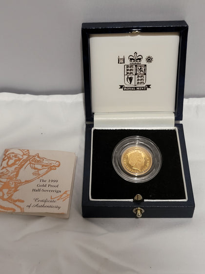 1999 Gold Proof Half Sovereign, Boxed and COA