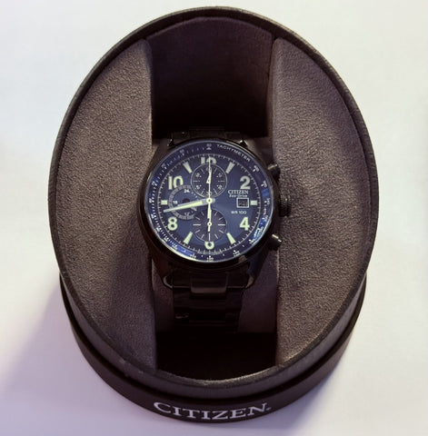 Citizen CA0365-54L Black Ion-Plated Eco-Drive Chronograph Watch