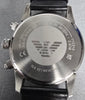 Emporio Armani Mario 43mm Chronograph Black Dial Leather Mens Quartz Watch AR11243