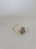 9K Gold Diamond Ring with Purple Stones & Large Purple Centre Stone,  Size: P, Box Included