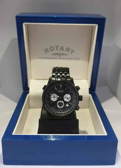 Rotary Men's Chronospeed Chronograph Ion Pvd Black.