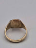 9ct Yellow Gold Mens Flat Signet Ring With Pattern - Size S - 4.64 Grams