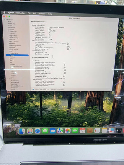 MacBook Pro 15,1/i7-9750H/16GB Ram/256 SSD/Touchbar/15