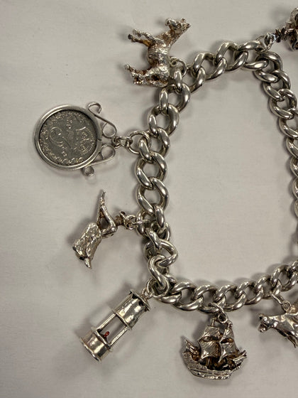Silver charm bracelet