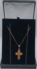 9ct yellow gold 3.4g chain with 14ct yellow gold 5.8g orthodox cross pendant Boxed 18" hallmarked
