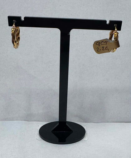 2.2g 9ct Twisted Hoop Earrings **Hallmarked**