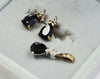 9ct Gold Diamond/Sapphire Earrings + Pendant
