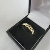 9K Gold Crossed Ring 375 Hallmarked, 2.34Grams, Size: S with Box