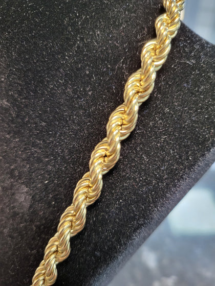 9CT Yellow Gold Twisted Rope Chain - 24