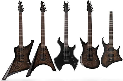 Harlem 7-String Electric Guitar by Gear4music Purple Sparkle