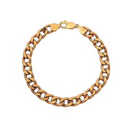 Pre-owned Hollow 9ct Gold Curb Chain Bracelet 8.5 Inch