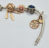 Pandora Snake Bracelet with Rose Gold Plated Barrel 21cm + Charms