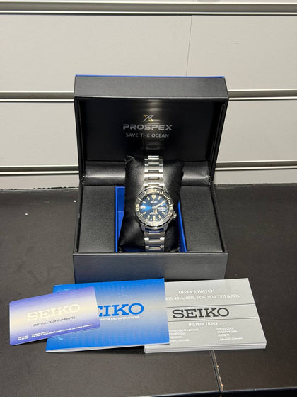 Seiko Mens Prospex Monster Save The Ocean Automatic Diver Watch 42mm