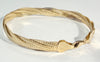 9ct yellow gold braided herringbone bracelet 7"