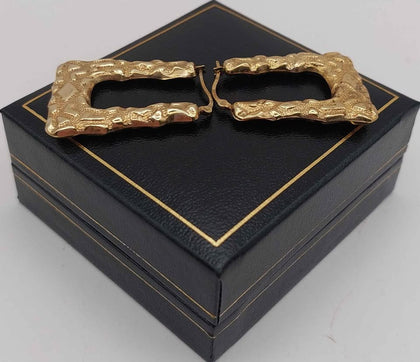 9ct 375 yellow gold hoop earrings 2.57g Boxed and hallmarked