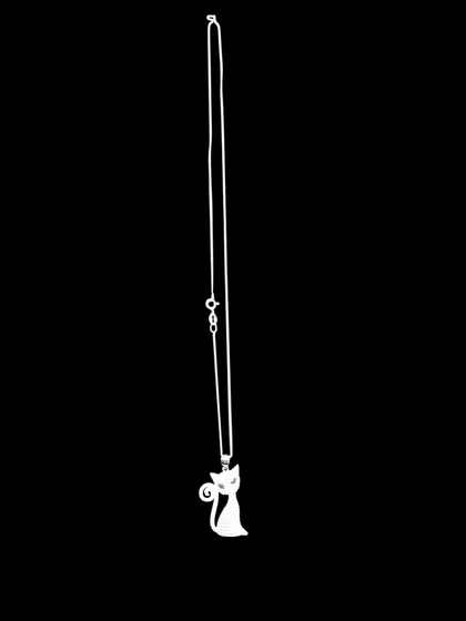 NEW OTHER SILVER CHAIN WITH CAT ON IT ,925, WEIGHT 3.88G ,LENGHT 19