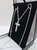 925 silver 22" hallmarked 12.1 grams Big cross with CZ Stones