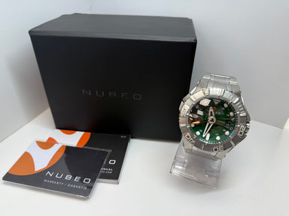 Nuebo Mens sea and space watch with green face