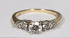 14K - Yellow Gold Ring With Clear Stones - 2.09G - Size M - Hallmarked