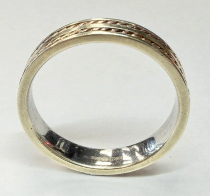 9ct white and rose gold two toned wedding band size U 1/2
