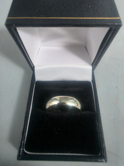 9ct WHITE GOLD RING 375 3.8G Size V HM