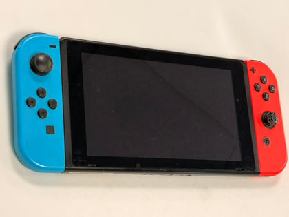 nintendo switch console red and blue joycons