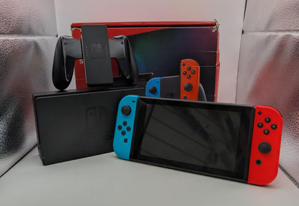 Switch Console, 32GB HAC-001-01 + Neon Red/Blue Joy-Con, W/ Power lead