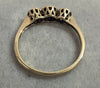 9CT Gold Diamond three stone Ring Size L