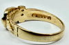 9ct gold buckle ring with CZ stones size O